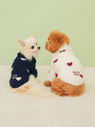 [CAT&DOG] Heart Aran Cozy Fleece Jumpsuit Pet Clothes