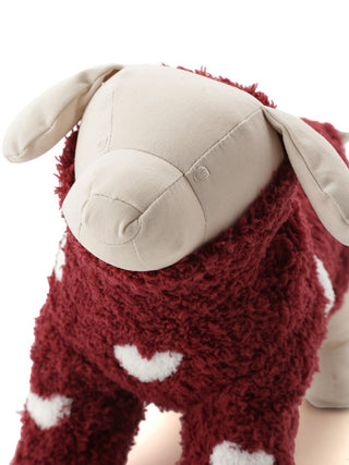 [CAT&DOG] Heart Aran Cozy Fleece Jumpsuit Pet Clothes in red, Premium Luxury Pet Apparel, Pet Clothes at Gelato Pique USA.
