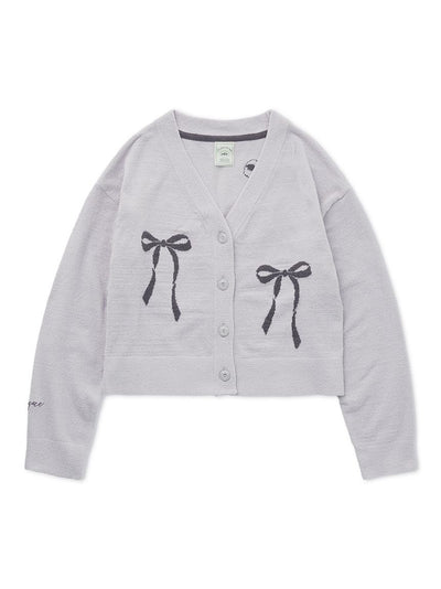 Ribbon Jacquard Cropped Cardigan gelato pique