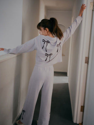 Ribbon Jacquard Cropped Cardigan