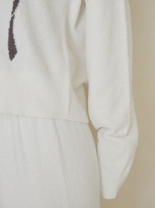 Ribbon Jacquard Cropped Cardigan