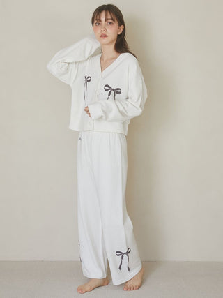 Ribbon Jacquard Cropped Cardigan