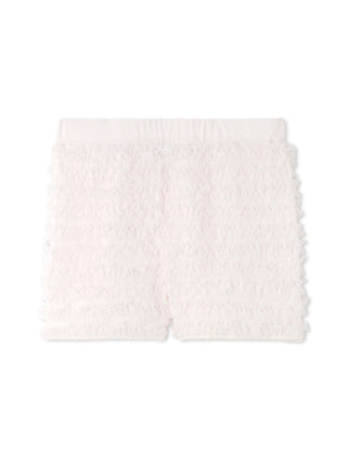 Voluminous Tulle Shorts with Elastic Waistband in White