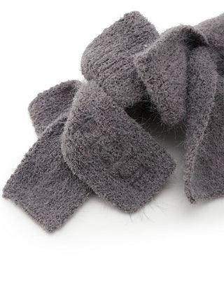 Gray Plush Bow Hair Ribbon made from soft fabric by Gelato Pique, featuring multiple bows for a voluminous, elegant, and cozy look.
