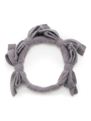 Plush Bow Hair Ribbon in soft gray, featuring multiple bows and made from Gelato Pique's cozy plush fabric for elegant styling.