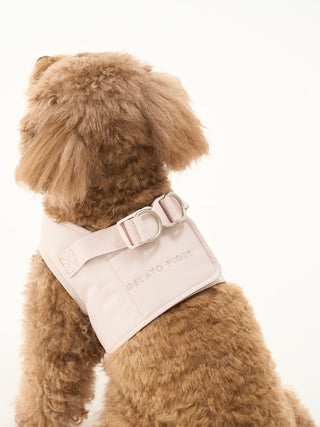 Brown dog wearing CAT&DOG durable pet harness with adjustable straps, displaying style and comfort for outdoor adventures.