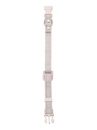 Explore our durable dog collar made of cordura material. Versatile style, resistant to friction and water. Perfect for coordination or as a gift. pale pink full back view.