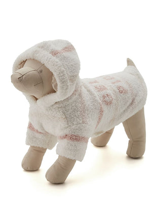 Pastel pink hoodie pet sweater on a dog mannequin, ideal for small-breed pets, made with soft Baby Moco material.