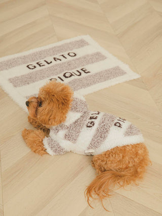 [CAT&DOG] Gelato Melange 2 Border Hoodie Pet Clothes in brown, Premium Luxury Pet Apparel, Pet Clothes at Gelato Pique USA.