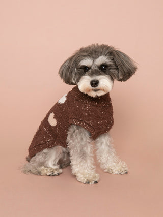 [CAT&DOG] Baby Moco Heart Pattern Pullover in Brown, Premium Luxury Pet Apparel, Pet Clothes at Gelato Pique USA.