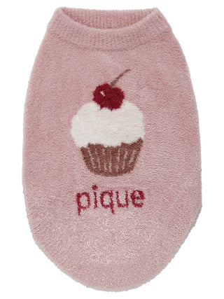 CAT&DOG Cupcake Sleeveless Pet Clothes in pink with cupcake design featuring cherry on top.