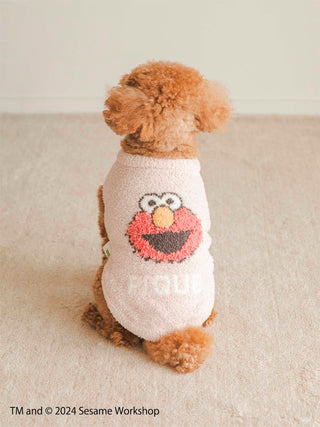 Dog wearing Elmo Jacquard Pullover from Sesame Street CAT & DOG Collection, showcasing a playful embroidered design on light fabric.