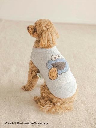 Dog wearing Cookie Monster Jacquard Pullover from Sesame Street CAT&DOG collection.
