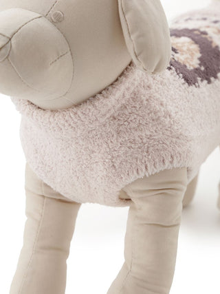 Plush mannequin wearing CAT&DOG Baby Moco Pomeranian pet clothes in soft fabric with floral pattern.