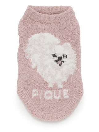 Soft pink CAT&DOG Baby Moco Pomeranian pet clothes with Pomeranian illustration, ideal for small pets.