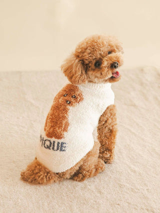Toy Poodle wearing CAT&DOG pet clothes with cute design, perfect for small dogs. Stylish pet apparel for dogs.