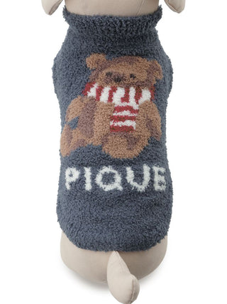 Alt Tag: Nordic pet clothes with teddy bear design on back, by CAT&DOG. Cozy textured fabric for dogs.