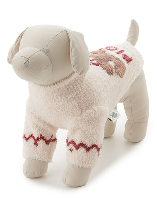Plush dog mannequin wearing Nordic-style pet sweater from CAT&DOG collection