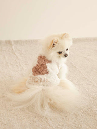 Small dog wearing CAT&DOG Baby Moco Animal Pet Clothes featuring a cute bear design.