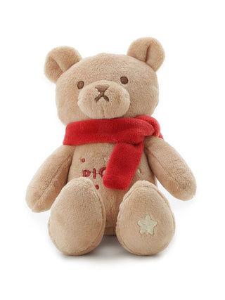Plush bear toy by CAT&DOG with red scarf, perfect for pets, non-returnable unless defective.
