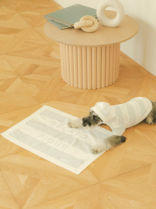 Dog relaxing on a Gelato Pique Smoothie 2 Border Pet Blanket