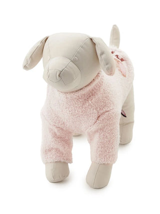 Heart Bear Jacquard Pet Clothes for dogs and cats, featuring a plush pink design on a stuffed dog mannequin. Ideal for pet fashion.