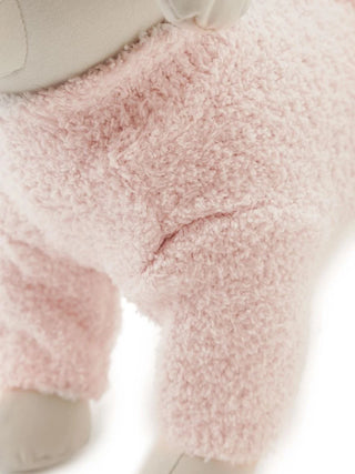 Soft pink CAT&DOG Heart Bear Jacquard Pet Clothes, fuzzy texture, ideal for pet comfort and warmth.