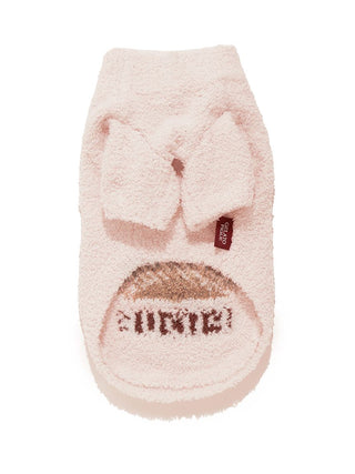 Soft pink heart bear jacquard pet clothes for cats and dogs by CAT&DOG, features cozy design and bow detail. Ideal pet apparel.