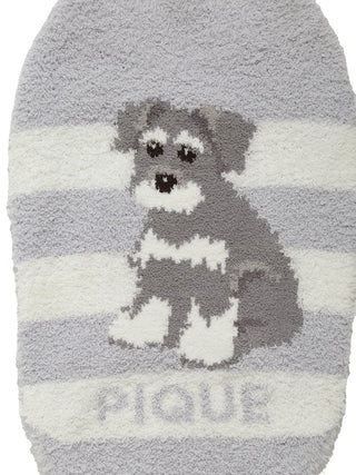Schnauzer design on a gray and white striped pet sweater for cats and dogs from the CAT&DOG Baby Moco collection.