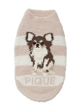 Cute Chihuahua design pet clothes by CAT&DOG, featuring soft pink and white stripes. Perfect for small dogs like Chihuahuas.