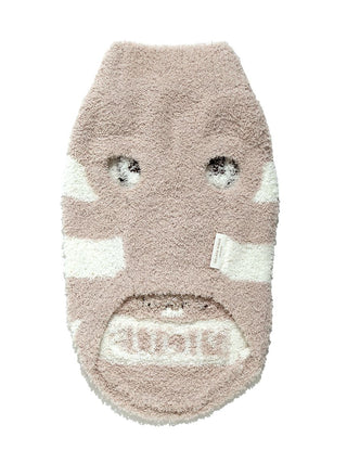 Fuzzy beige Chihuahua pet sweater with white stripes, designed by CAT&DOG Baby Moco. Cozy dog clothes featuring soft and warm material.