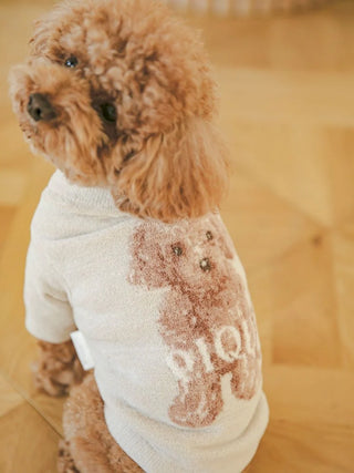 Toy poodle wearing Gelato Pique USA premium loungewear jacquard knit pullover with Pique design.