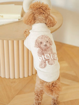 Premium loungewear CAT&DOG Toy Poodle pet clothes by Gelato Pique USA featuring large poodle jacquard knit pullover.