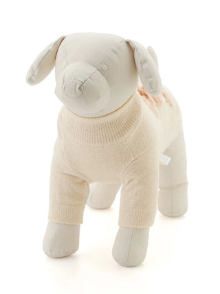 Premium loungewear CAT&DOG toy poodle knit pullover by Gelato Pique USA, featuring a high-neck design in cream color.