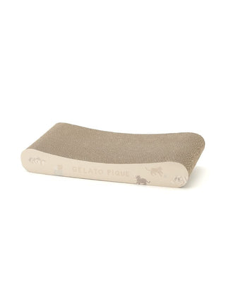 Cat scratching board in beige with contour design, perfect for satisfying feline scratching needs and keeping pets entertained.