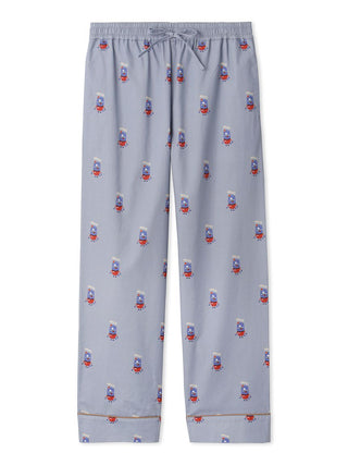 KAZUSA MATSUYAMA Monster Pattern Lounge Pants featuring a playful hotel porter motif on a stylish gray background.