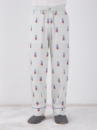 KAZUSA MATSUYAMA Monster Pattern Lounge Pants, featuring playful hotel porter motif, perfect blend of contemporary art and comfort.
