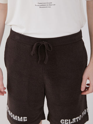 Men's Logo Jacquard Lounge Shorts in dark color with HOMME branding, showcasing premium comfort and style.
