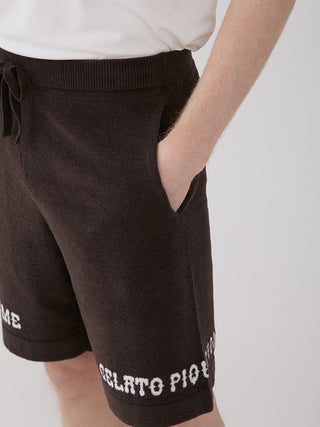 Men's Logo Jacquard Lounge Shorts in dark color, featuring soft fabric and stylish design, perfect for summer comfort and style.