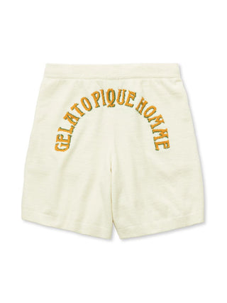 Back view of Air Moco Sleepy Bear Lounge Shorts with embroidered text, illustrating cozy loungewear design and creative whimsy.