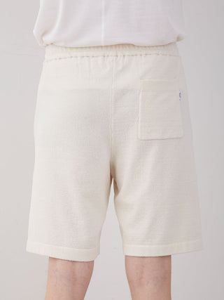 Men's Air Moco College Lounge Shorts in cream, featuring comfortable fit and soft breathable fabric, perfect for relaxing at home.