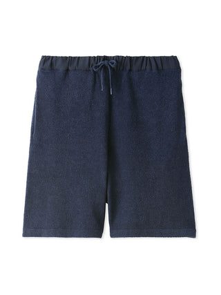 OCEANS MEN'S Cool Loungewear Shorts in deep navy, featuring a soft, textured fabric and a drawstring waist for comfort and style.