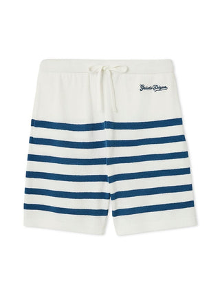 Gelato Pique USA Airy Moco Men's Marine Lounge Shorts, premium loungewear and sleepwear, features classic marine stripes, relaxing comfort.