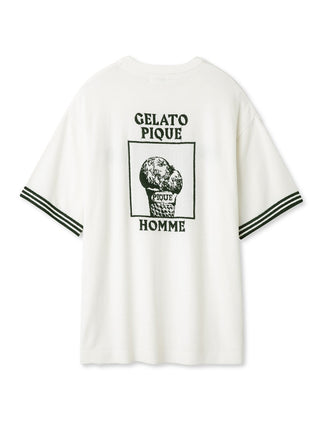 Men's Smoothie Lite Tennis Logo Lounge Top with Gelato Pique print on back, inspired by retro tennis design.