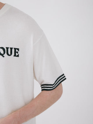 Smoothie Lite Tennis Logo Lounge Top in white, featuring retro tennis-inspired design with logo on sleeve, by Gelato Pique.