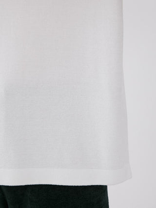 Close-up of Smoothie Lite material in white, showcasing the thin, luxurious fabric of the Tennis Logo Lounge Top for Men by Gelato Pique.