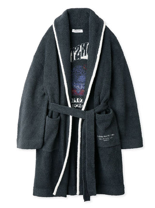 KAZUSA MATSUYAMA Monster Luxury Shawl Collar Bath Robe in Dark Gray, Luxury Loungewear Men's Robes at Gelato Pique USA