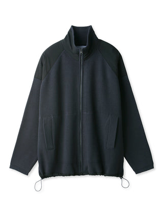 OCEANS Plating Moco ECWCS Blouson Jacket in black with ribbed knit design for men by Gelato Pique, emphasizing luxury and functionality.