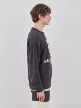 Baby Moco Bear Dharma Pullover Sweater in dark gray, Men's Pullover Sweaters at Gelato Pique USA.