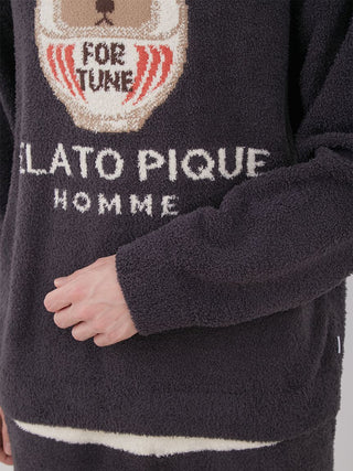 Baby Moco Bear Dharma Pullover Sweater in dark gray, Men's Pullover Sweaters at Gelato Pique USA.
